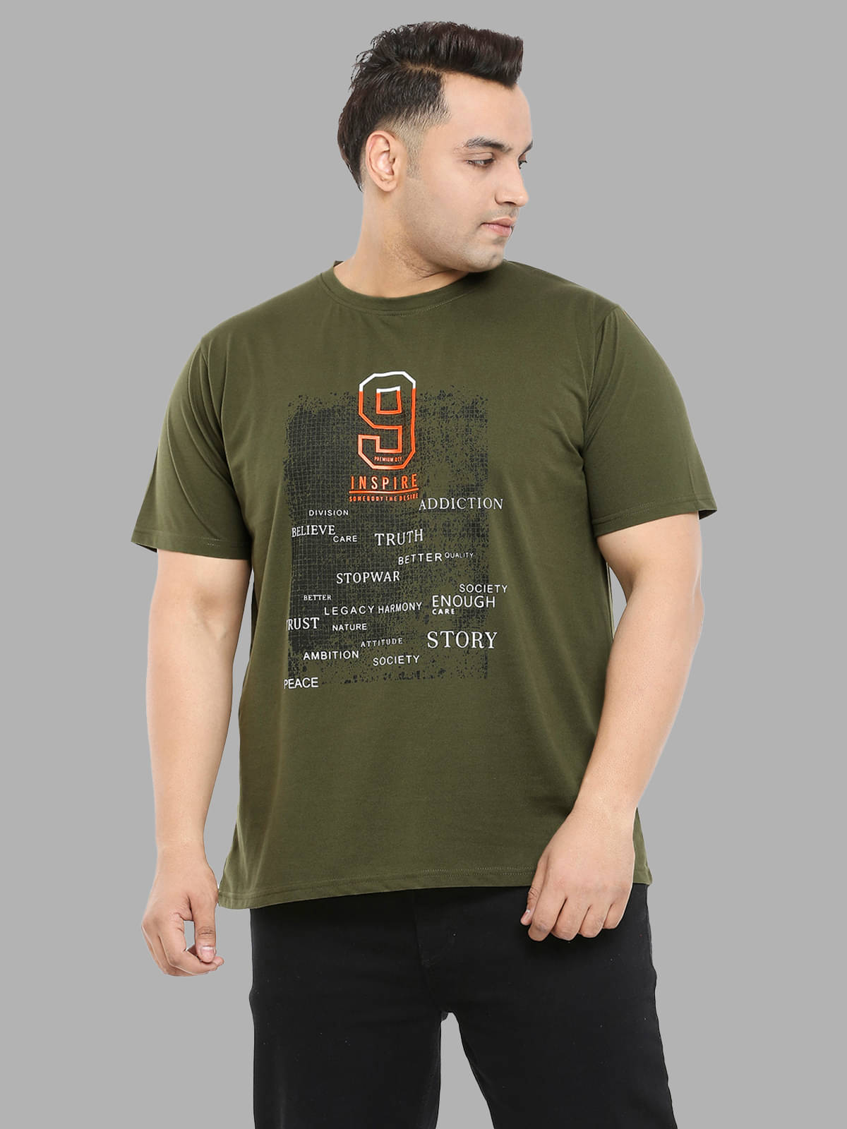     			Xmex Pack of 1 Cotton Blend Regular Fit Men's T-Shirt ( Olive )