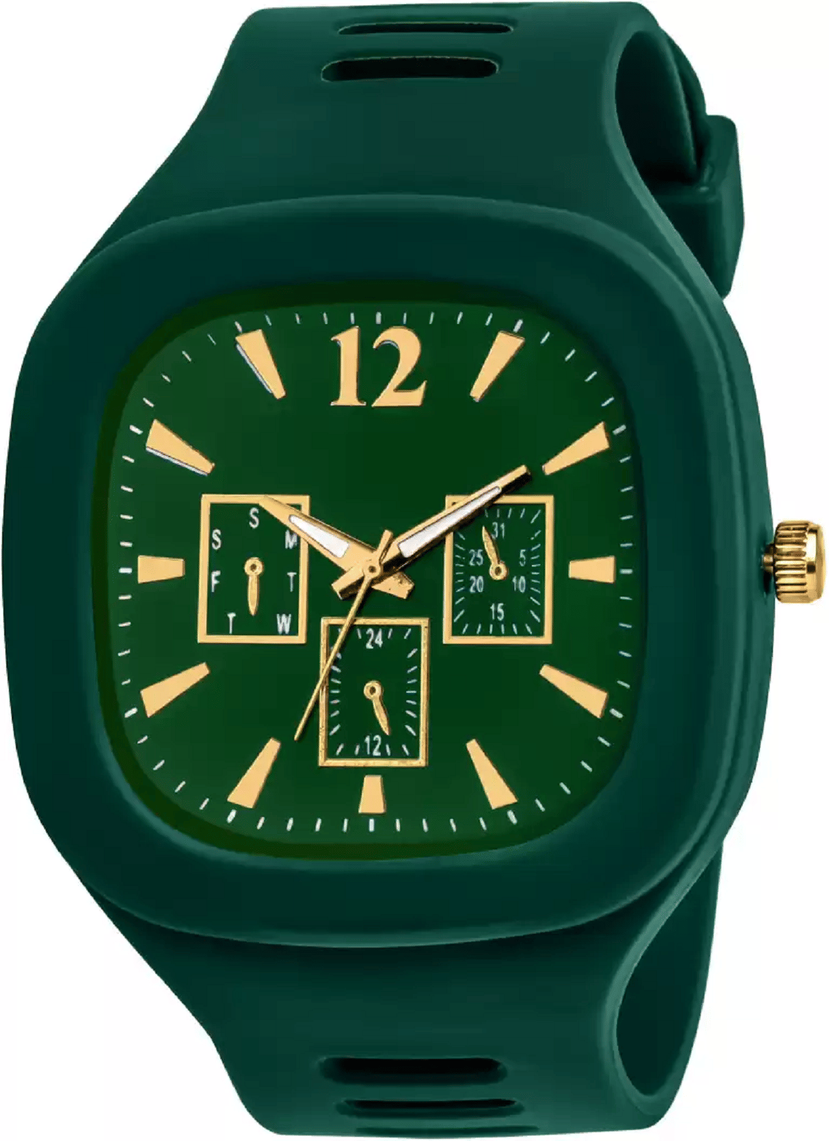newmen - Green PU Analog Men's Watch