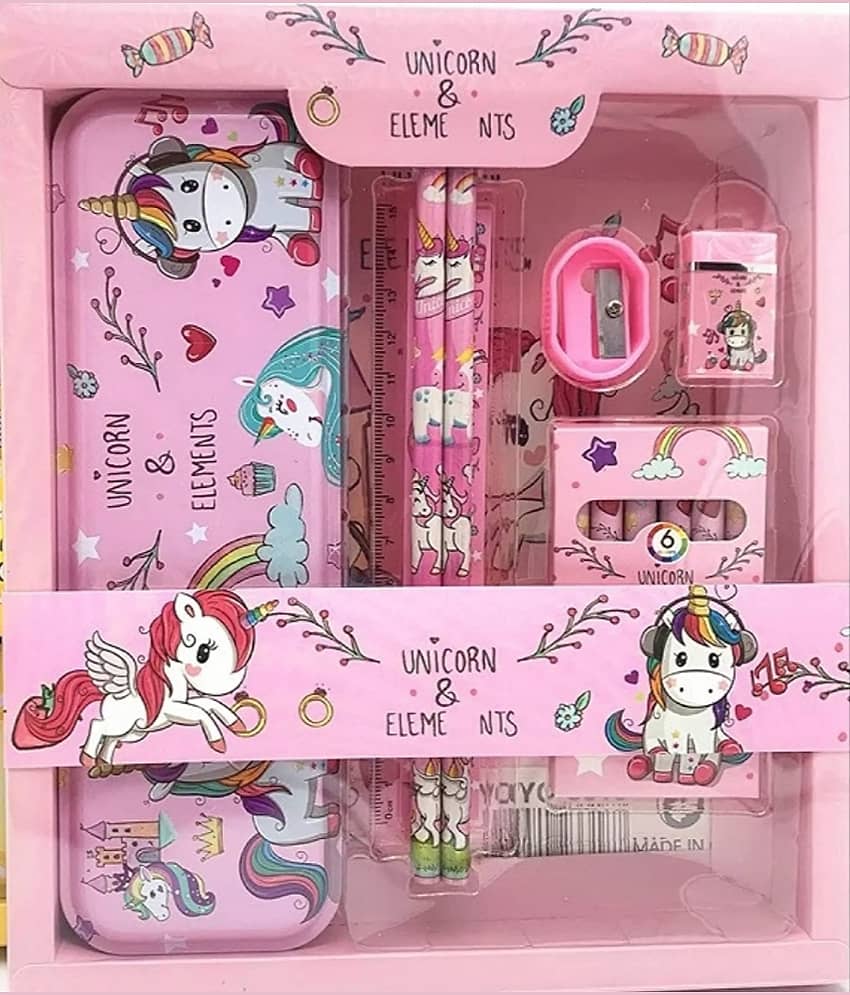 2307 YESKART -12 pcs All in One UNICORN Theme Stationery Set Combo Boys Girls Dino Park Jurassic World Pencil Box Set School Supplies Stationery Gift Set Kit - Stationery | Buy online on ZillyBuy