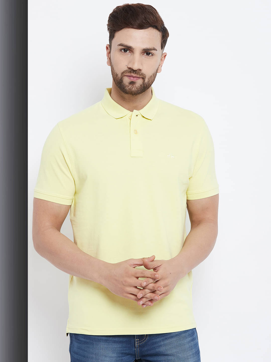 98 Degree North Pack of 1 Cotton Blend Regular Fit Solid Half Sleeves Men's Polo T Shirt ( Cream ) 98 Degree North Pack of 1 Cotton Blend Regular Fit Solid Half Sleeves Men's Polo T Shirt ( Cream )