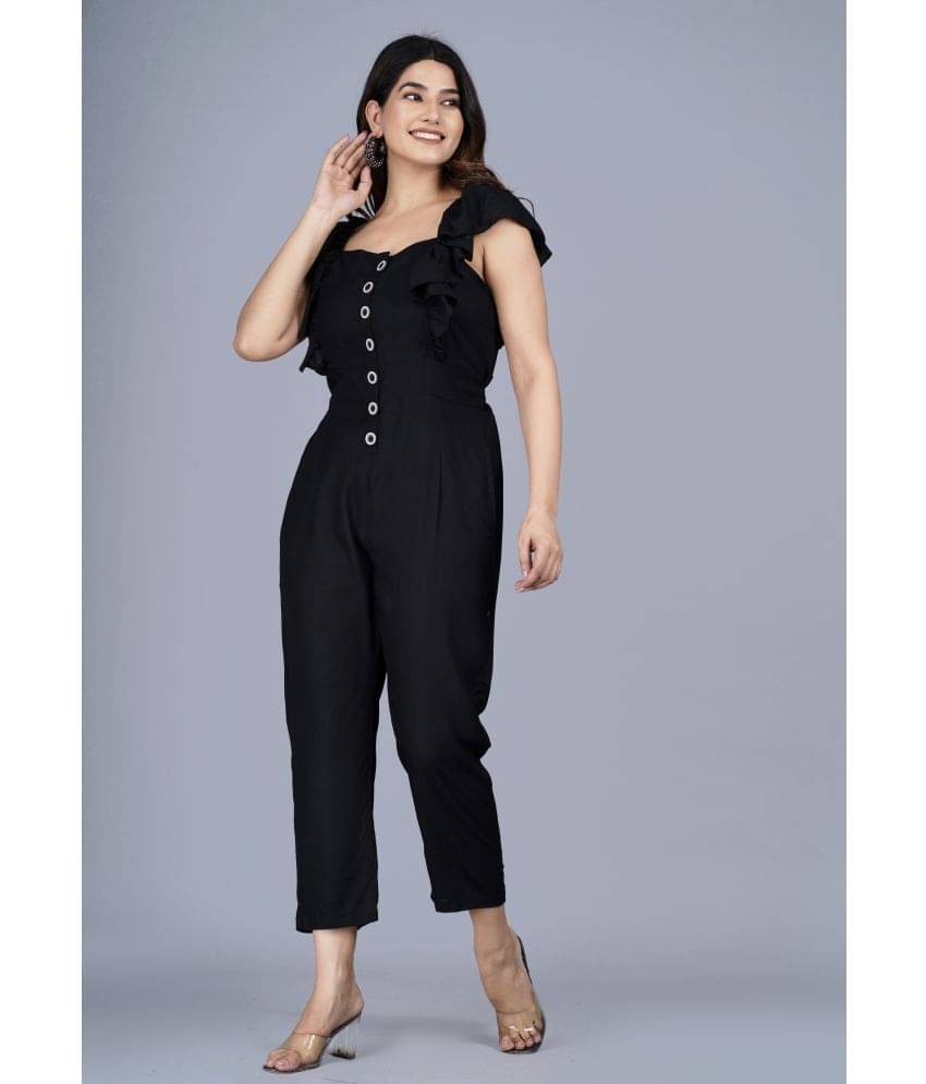 Aurelisa - Black Rayon Regular Fit Women's Jumpsuit ( Pack of 1 ) Aurelisa - Black Rayon Regular Fit Women's Jumpsuit ( Pack of 1 )