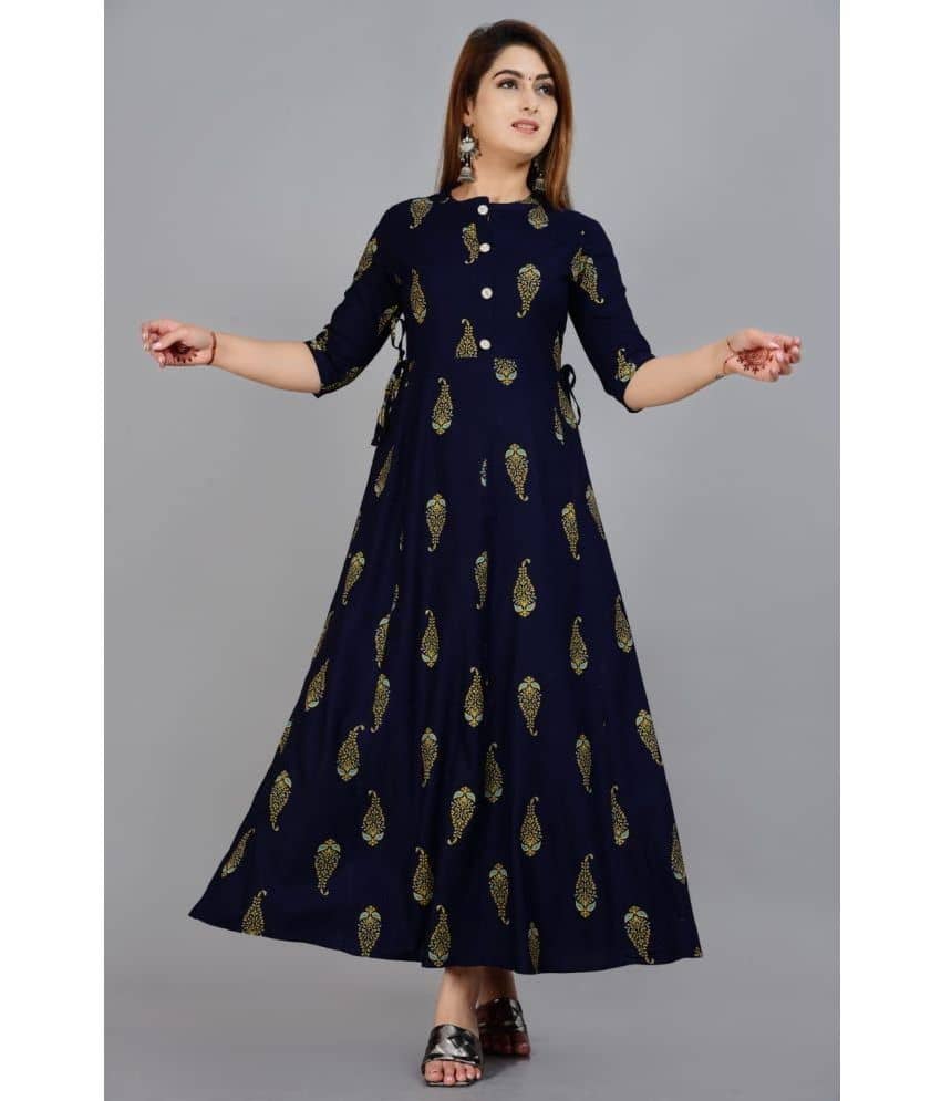 Aurelisa - Green Rayon Women's Anarkali Kurti ( Pack of 1 ) - Kurtis, Tunics | Buy online on ZillyBuy