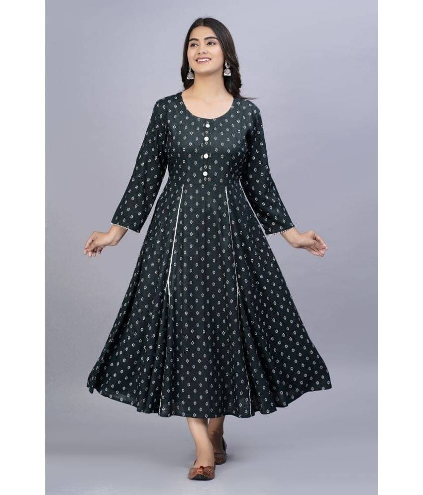     			Aurelisa - Green Rayon Women's Flared Kurti ( Pack of 1 )