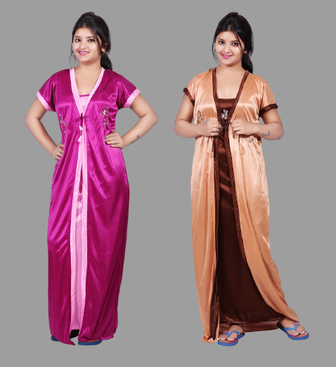 BAILEY SELLS - Pink Satin Women's Nightwear Nighty & Night Gowns ( Pack of 1 ) BAILEY SELLS - Pink Satin Women's Nightwear Nighty & Night Gowns ( Pack of 1 )
