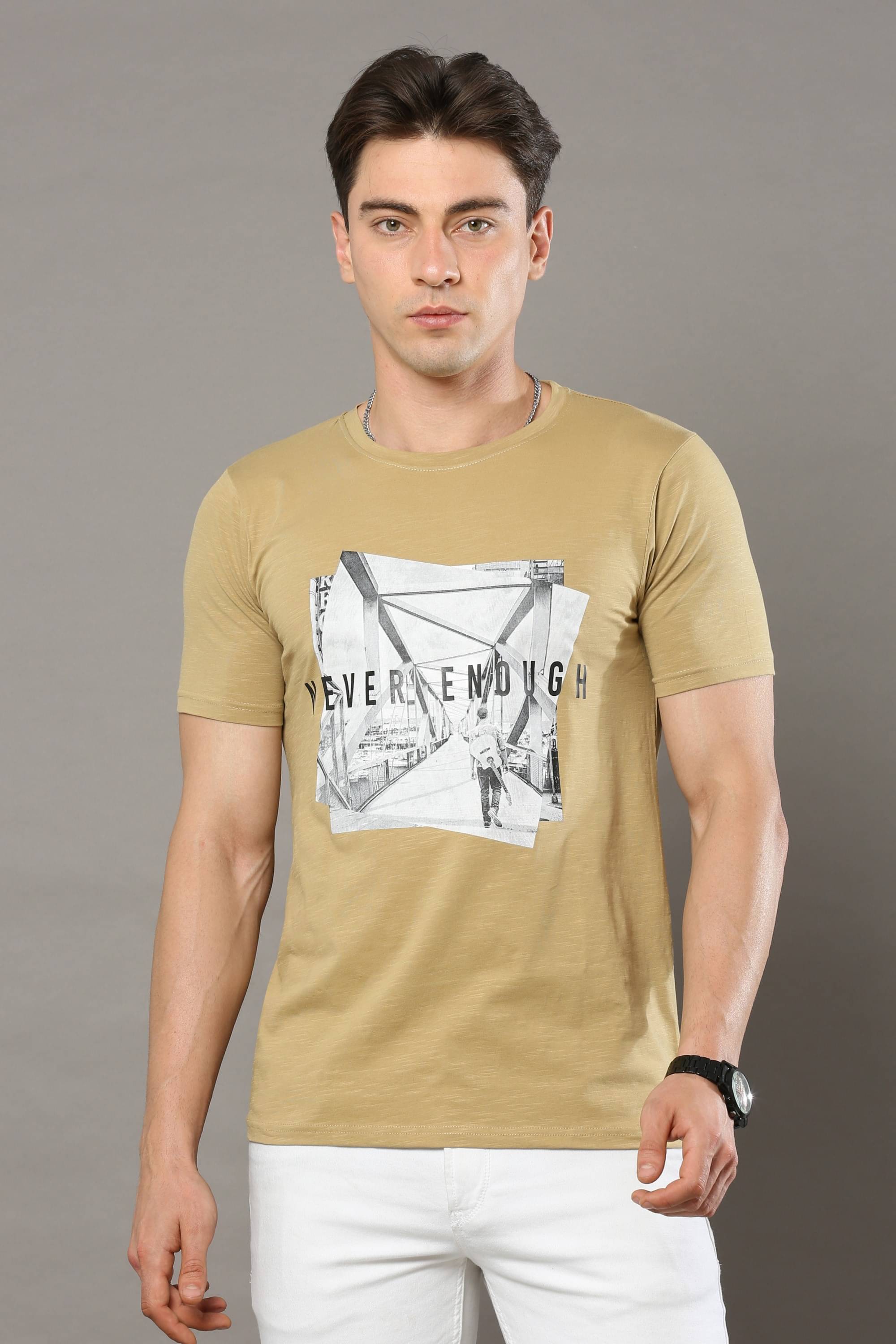 Cool Colors Pack of 1 Cotton Regular Fit Men's T-Shirt ( Beige ) Cool Colors Pack of 1 Cotton Regular Fit Men's T-Shirt ( Beige )