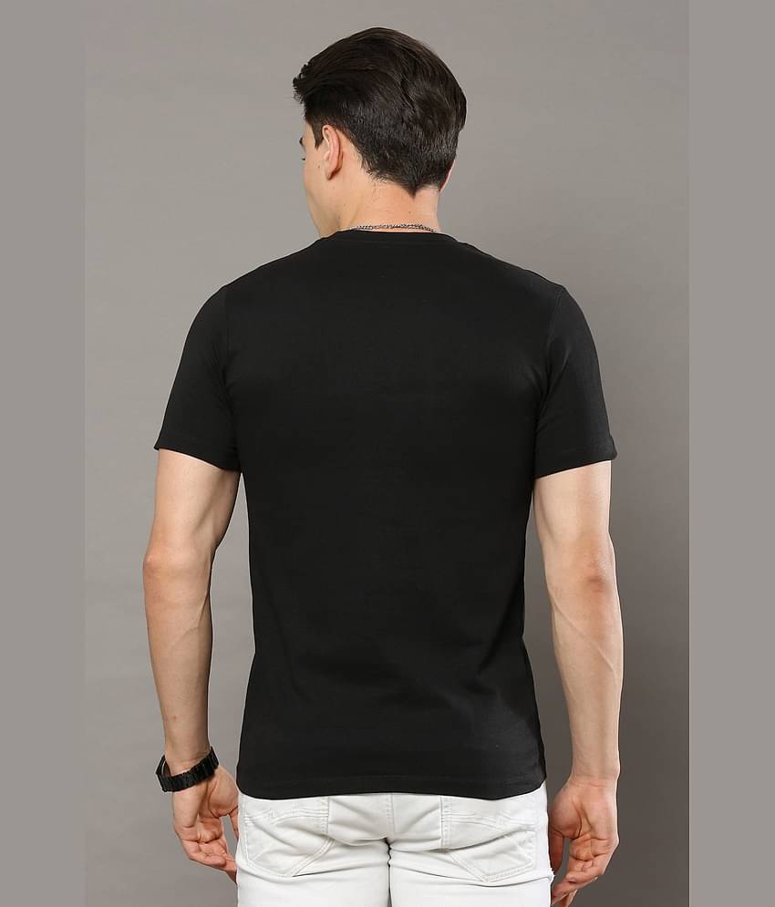 Cool Colors Pack of 1 Cotton Regular Fit Men's T-Shirt ( Black )
