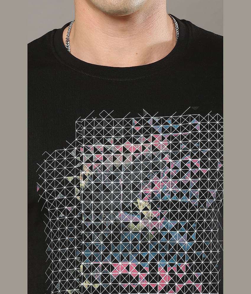 Cool Colors Pack of 1 Cotton Regular Fit Men's T-Shirt ( Black )