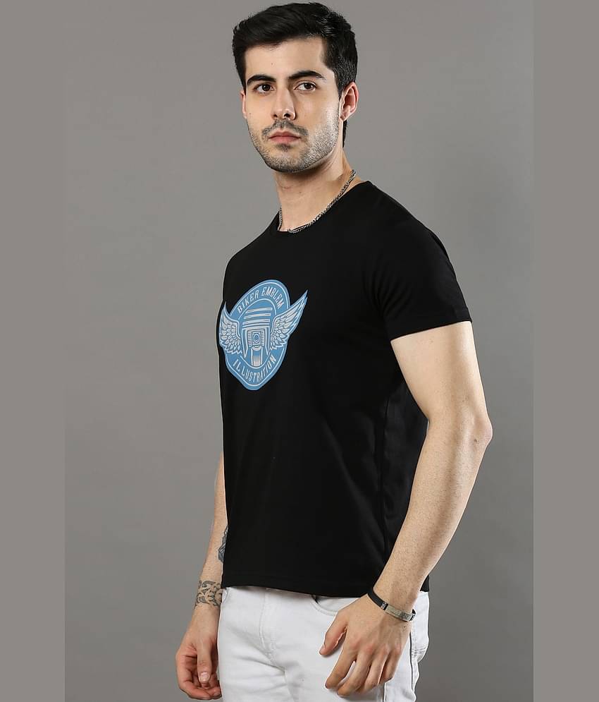 Cool Colors Pack of 1 Cotton Regular Fit Men's T-Shirt ( Black )