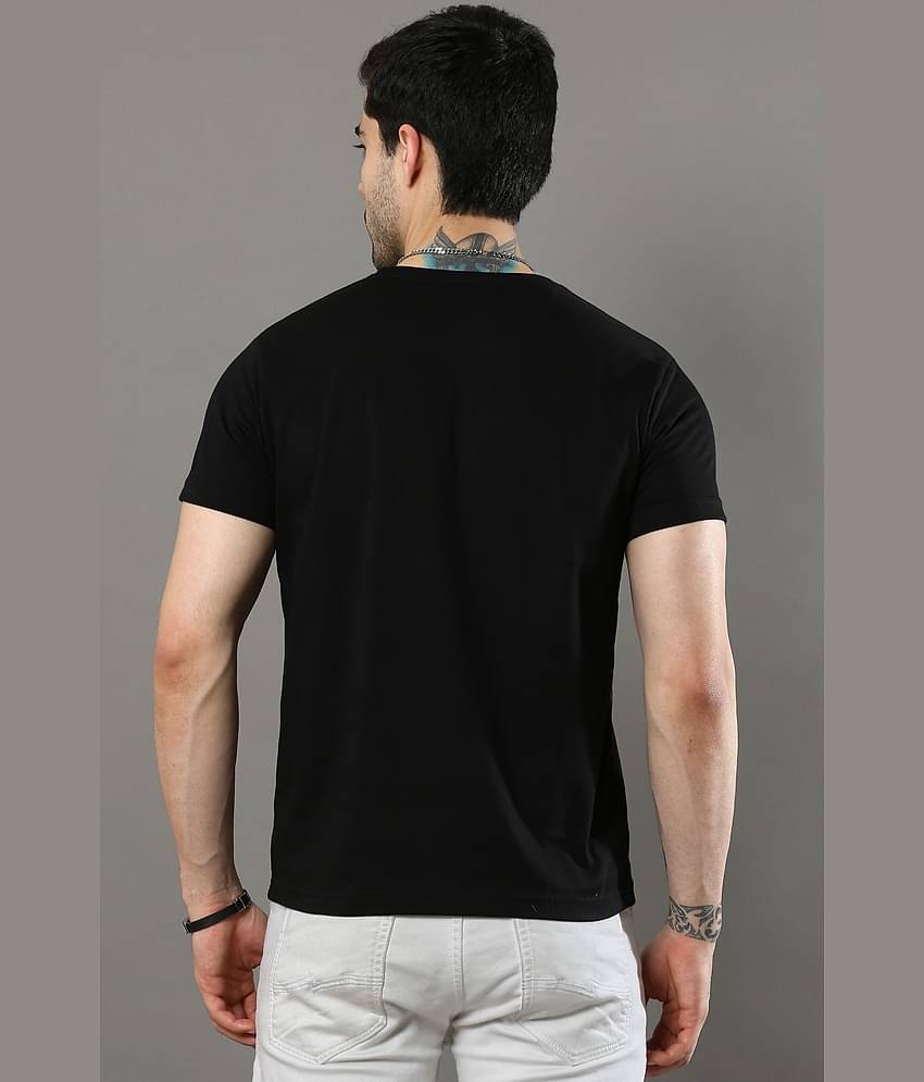 Cool Colors Pack of 1 Cotton Regular Fit Men's T-Shirt ( Black )