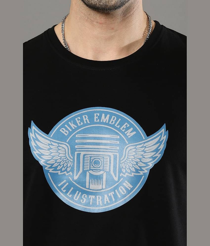 Cool Colors Pack of 1 Cotton Regular Fit Men's T-Shirt ( Black )