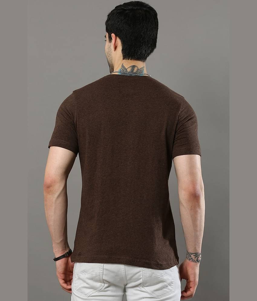 Cool Colors Pack of 1 Cotton Regular Fit Men's T-Shirt ( Brown )