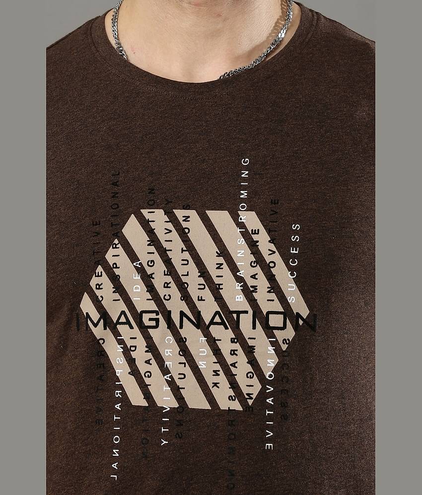 Cool Colors Pack of 1 Cotton Regular Fit Men's T-Shirt ( Brown )