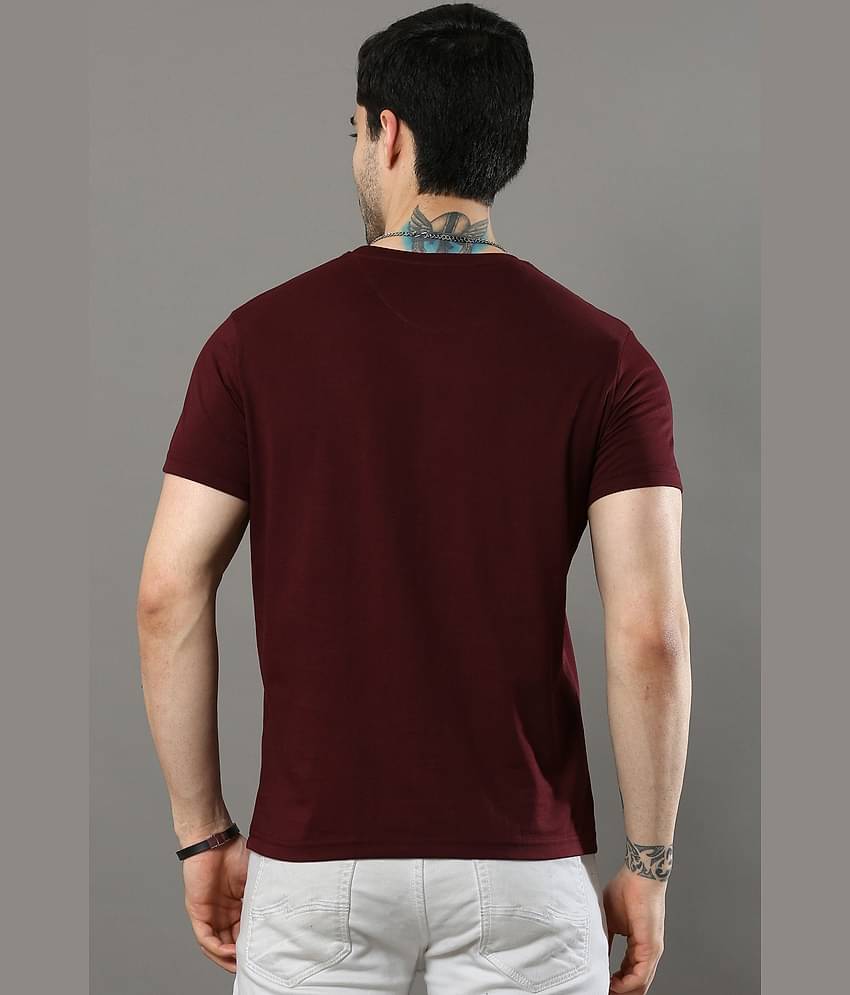 Cool Colors Pack of 1 Cotton Regular Fit Men's T-Shirt ( Maroon )