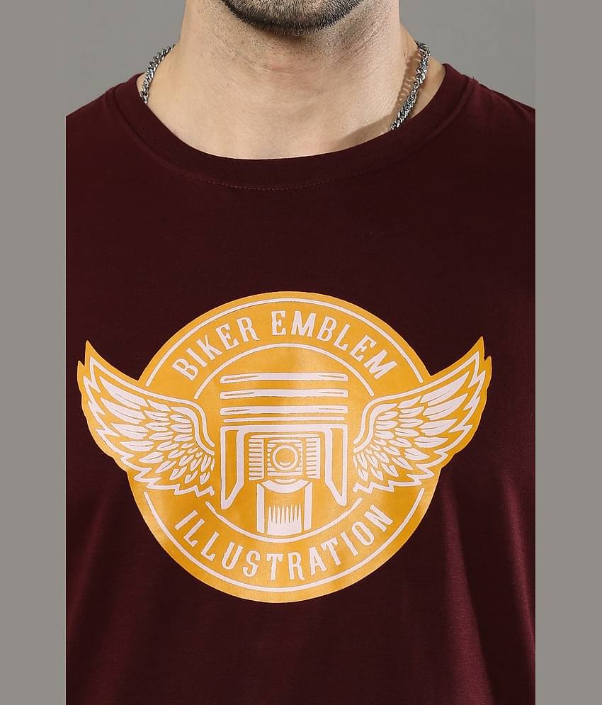 Cool Colors Pack of 1 Cotton Regular Fit Men's T-Shirt ( Maroon )