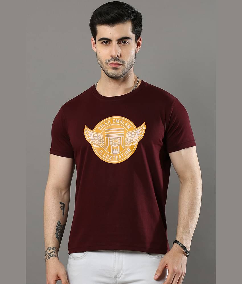 Cool Colors Pack of 1 Cotton Regular Fit Men's T-Shirt ( Maroon )