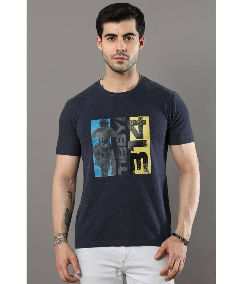     			Cool Colors Pack of 1 Cotton Regular Fit Men's T-Shirt ( Navy Blue )