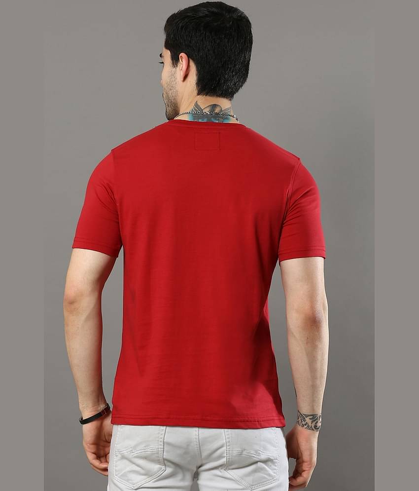 Cool Colors Pack of 1 Cotton Regular Fit Men's T-Shirt ( Red )
