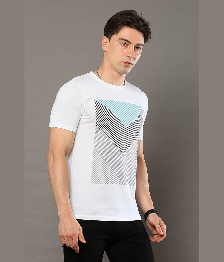 Cool Colors Pack of 1 Cotton Regular Fit Men's T-Shirt ( White )