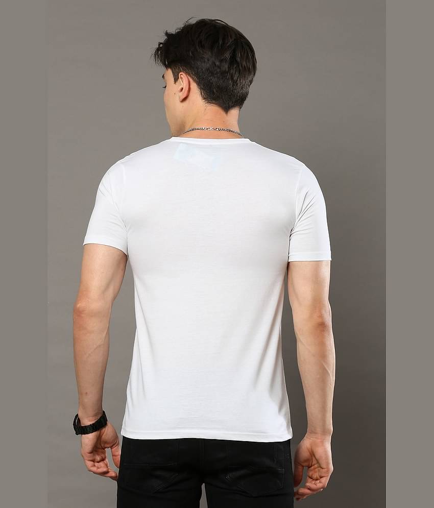 Cool Colors Pack of 1 Cotton Regular Fit Men's T-Shirt ( White )