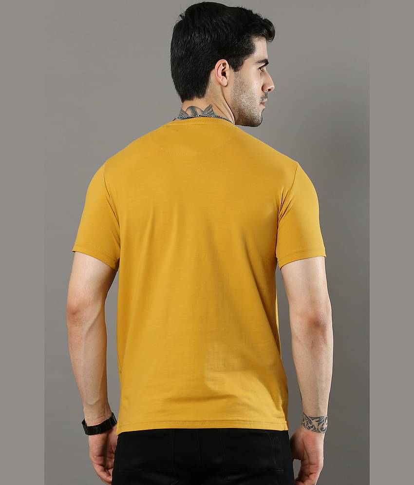Cool Colors Pack of 1 Cotton Regular Fit Men's T-Shirt ( Yellow )