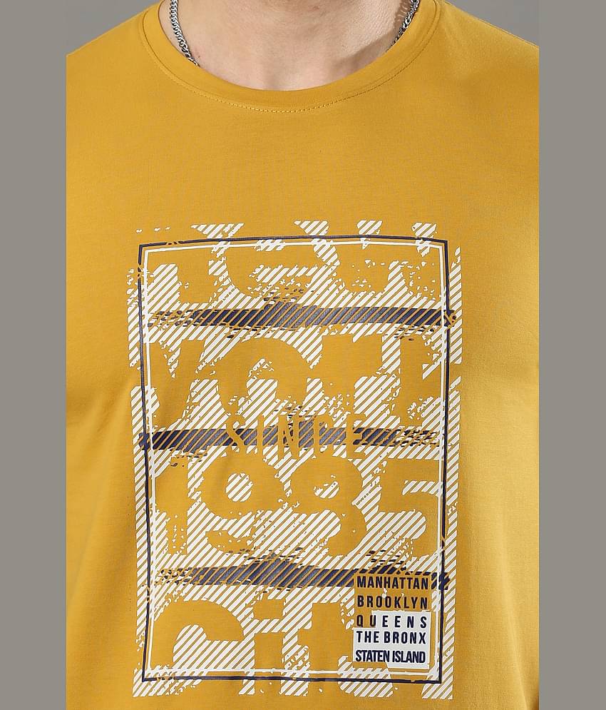 Cool Colors Pack of 1 Cotton Regular Fit Men's T-Shirt ( Yellow )
