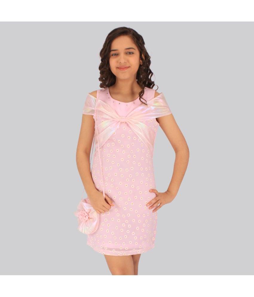 Cutecumber Georgette Shift Dress For Girls ( Pack of 1 , Pink ) Cutecumber Georgette Shift Dress For Girls ( Pack of 1 , Pink )