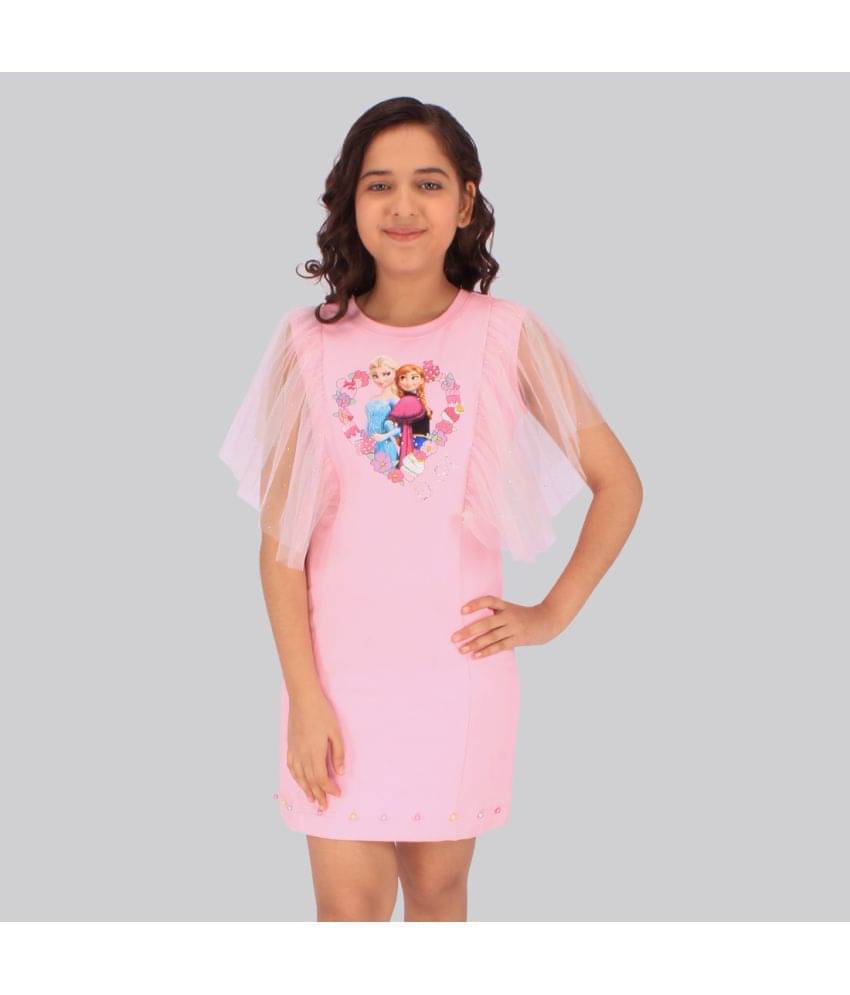     			Cutecumber Net Shift Dress For Girls ( Pack of 1 , Pink )