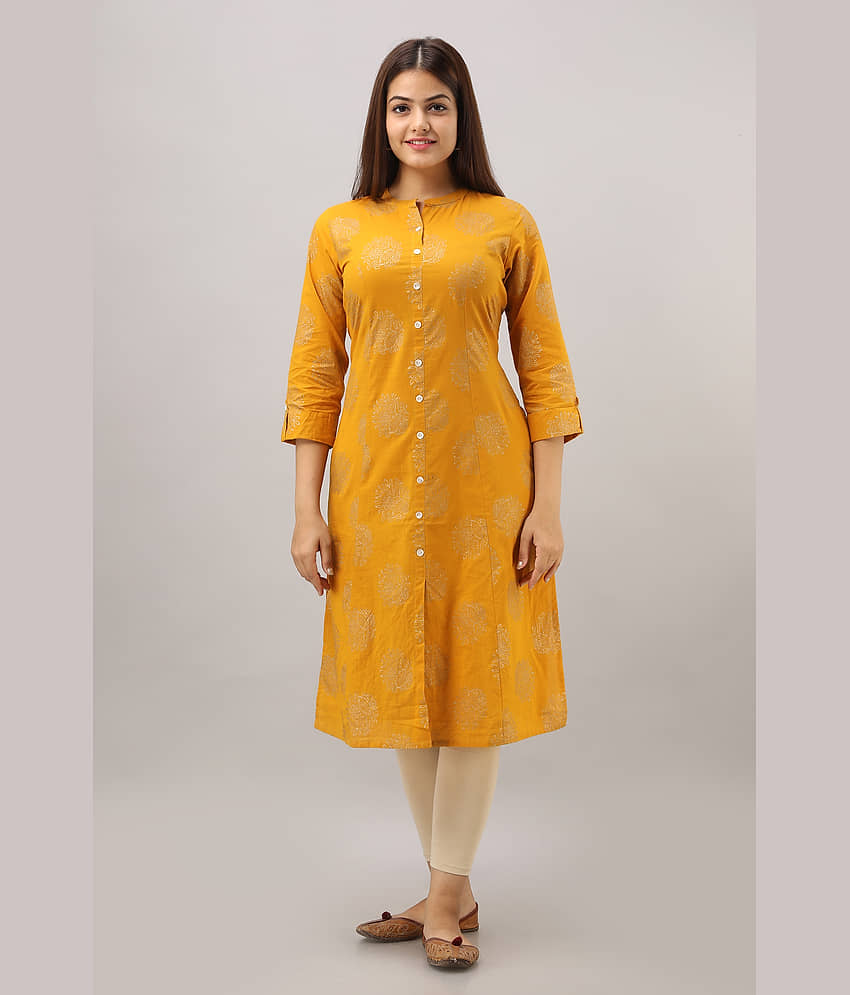 JAIPURETHNICWEAVES - Yellow Rayon Women's Straight Kurti ( Pack of 1 ) - Kurtis, Tunics | Buy online on ZillyBuy