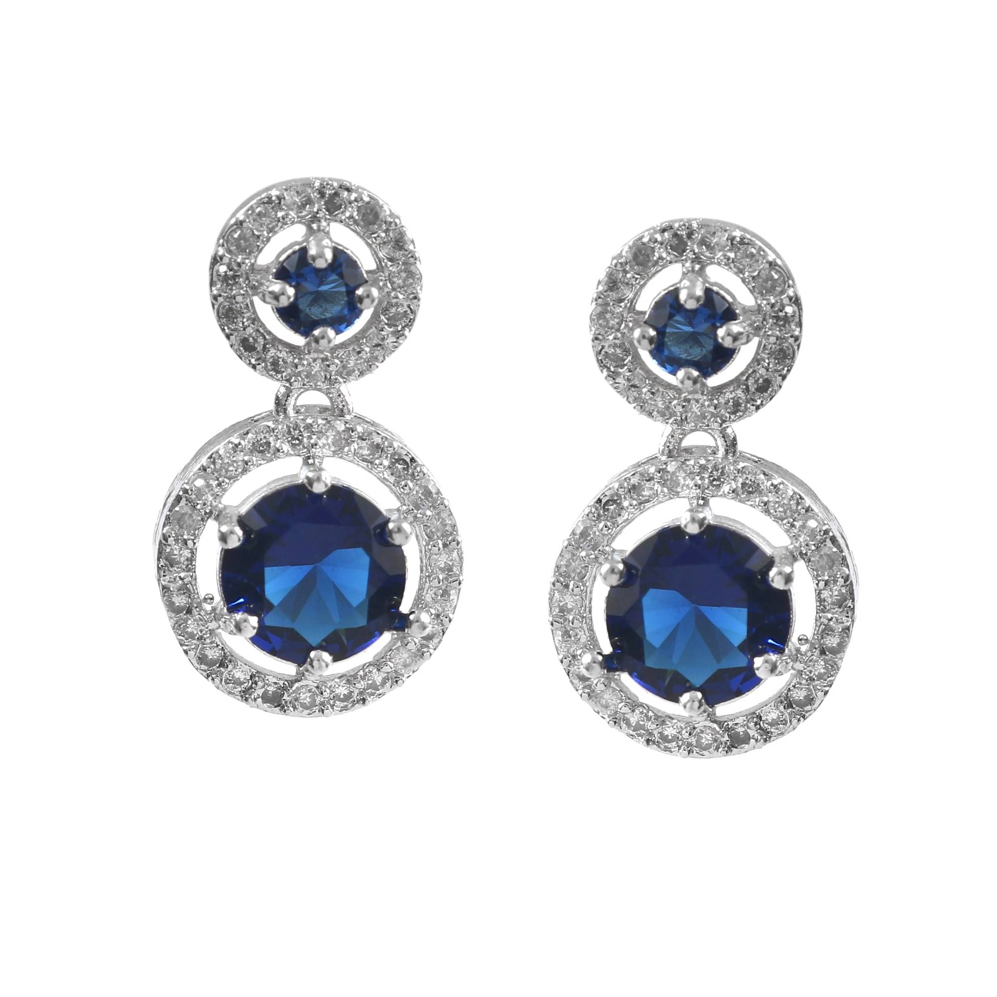     			Jewar Mandi - Blue Drop Earrings ( Pack of 1 )