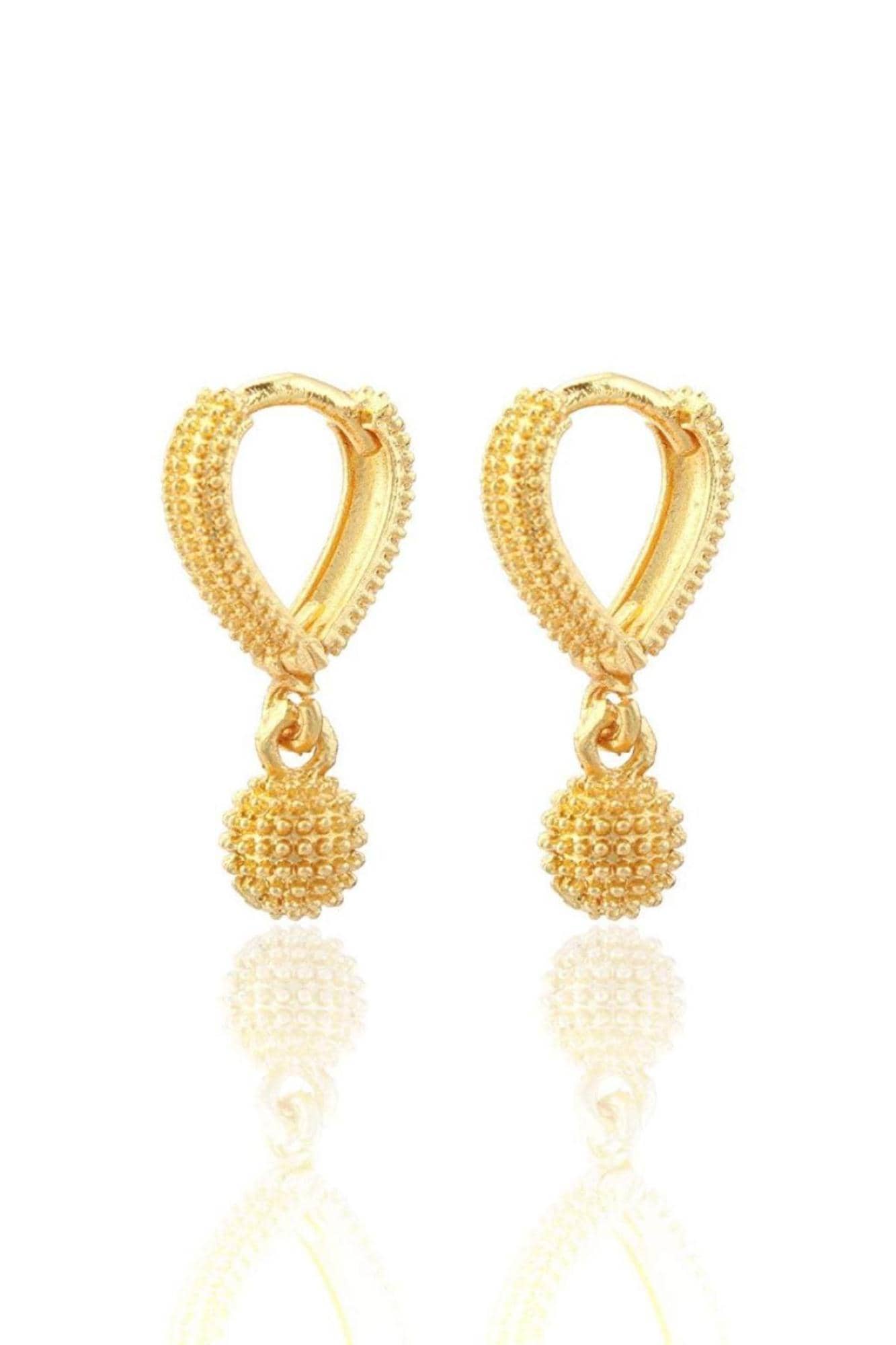 Jewar Mandi - Golden Hoops Earrings ( Pack of 1 ) - Earrings | Buy online on ZillyBuy