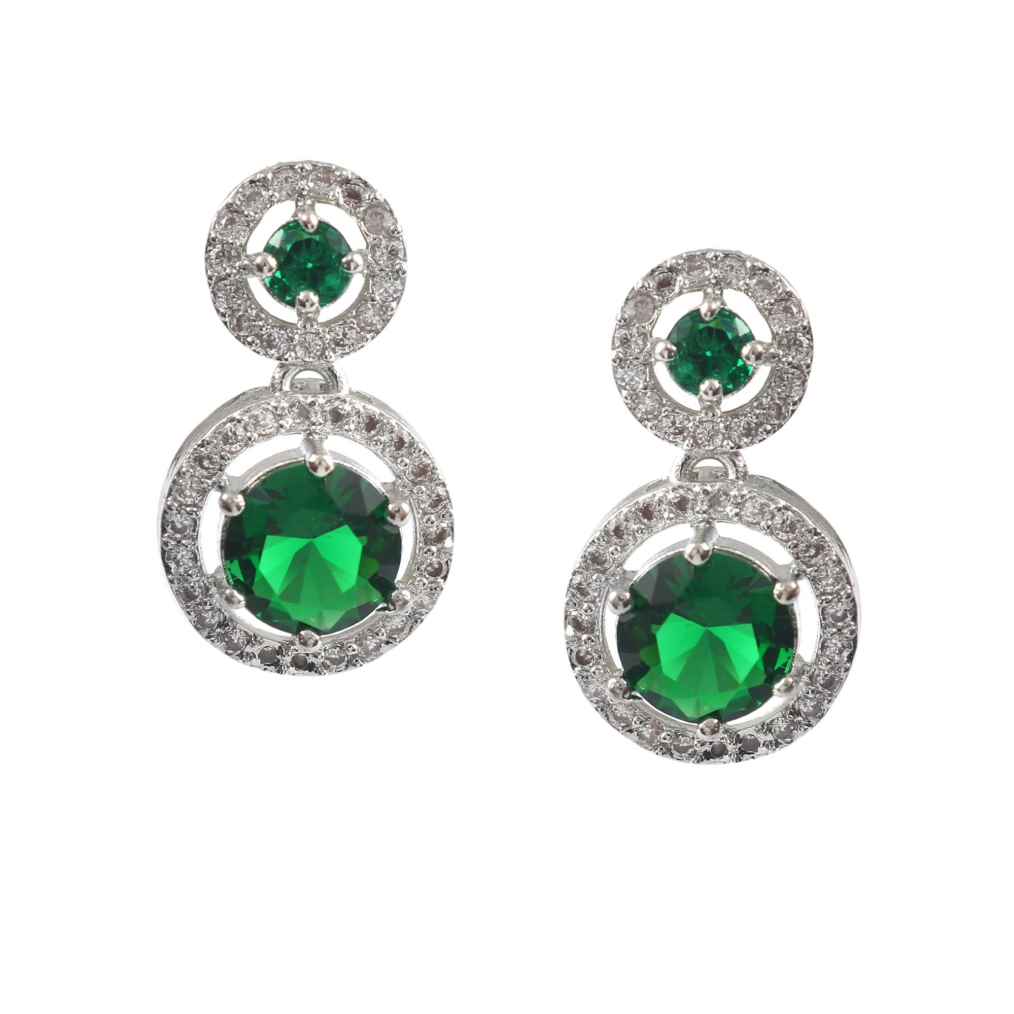     			Jewar Mandi - Green Drop Earrings ( Pack of 1 )