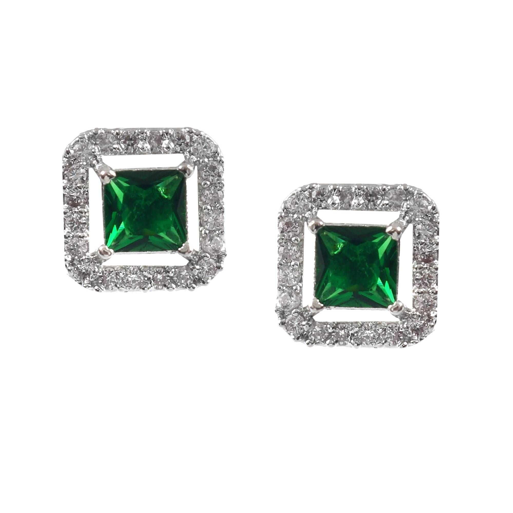     			Jewar Mandi - Green Stud Earrings ( Pack of 1 )