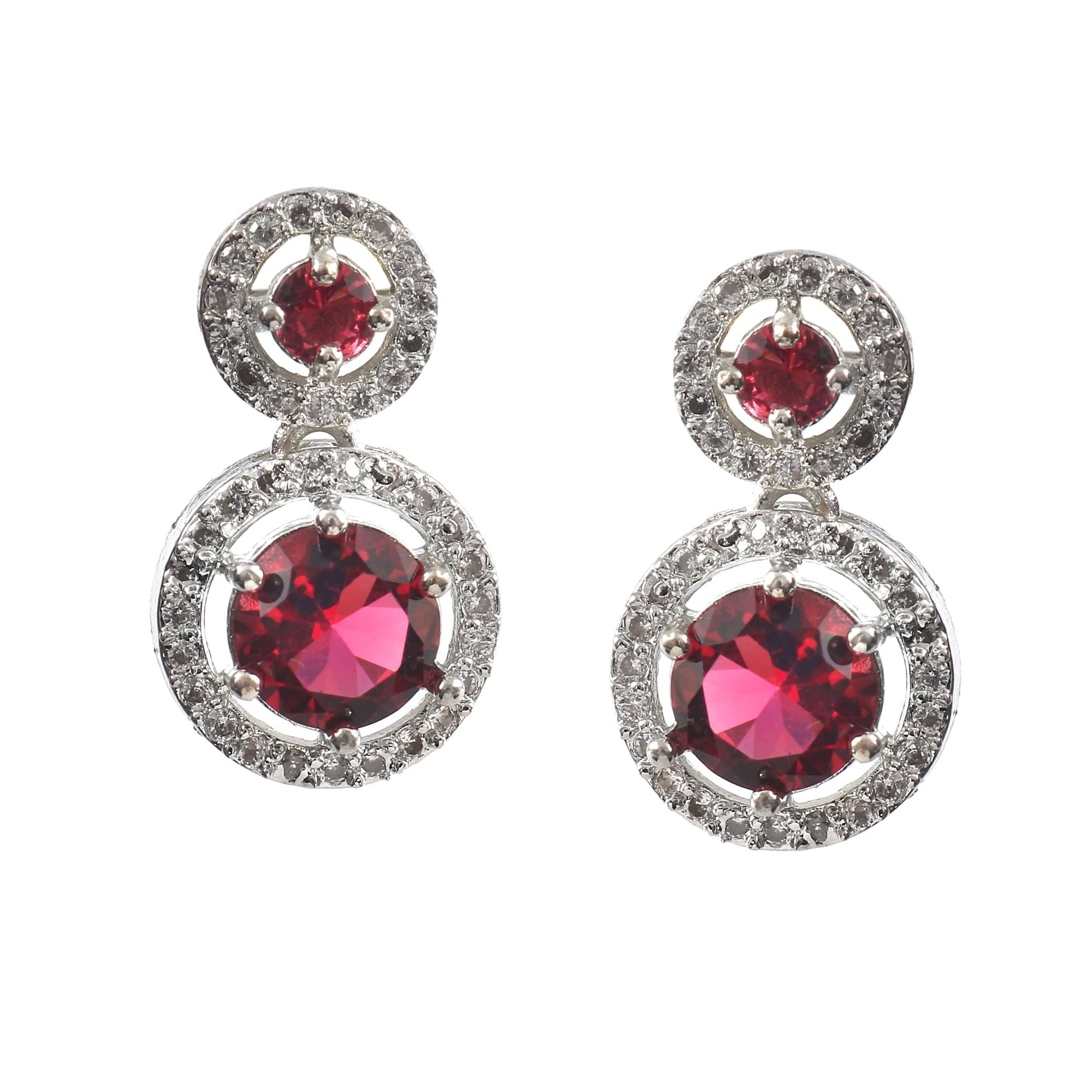     			Jewar Mandi - Maroon Drop Earrings ( Pack of 1 )
