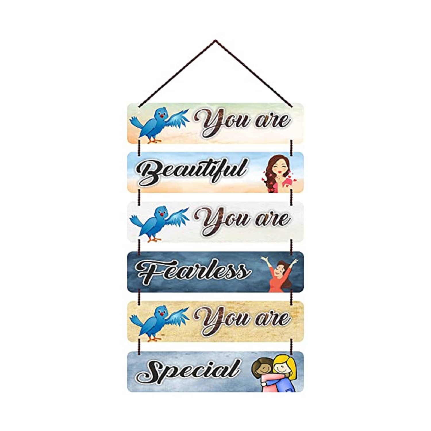 KAAF Wood Motivational Rectangular Decorative Plate Multi - Pack of 1