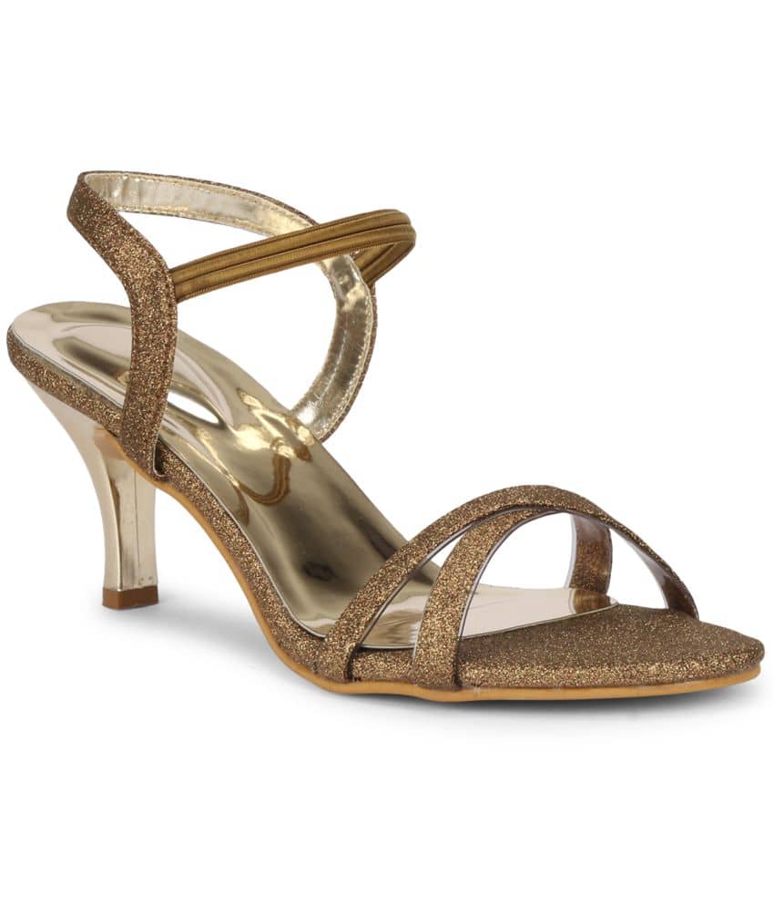 Saheb - Gold Women's Sandal Heels - Heels | Buy online on ZillyBuy