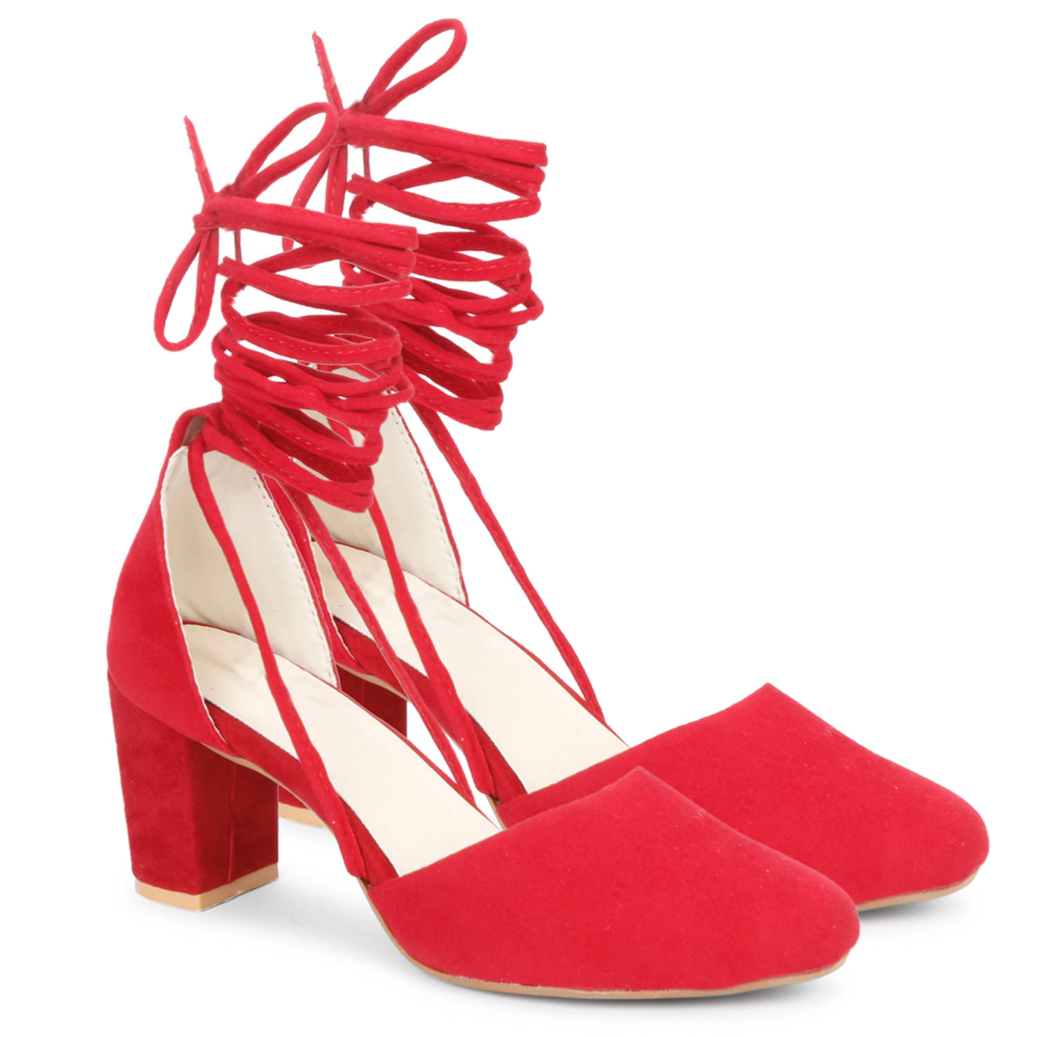     			Saheb - Red Women's Gladiators Heels