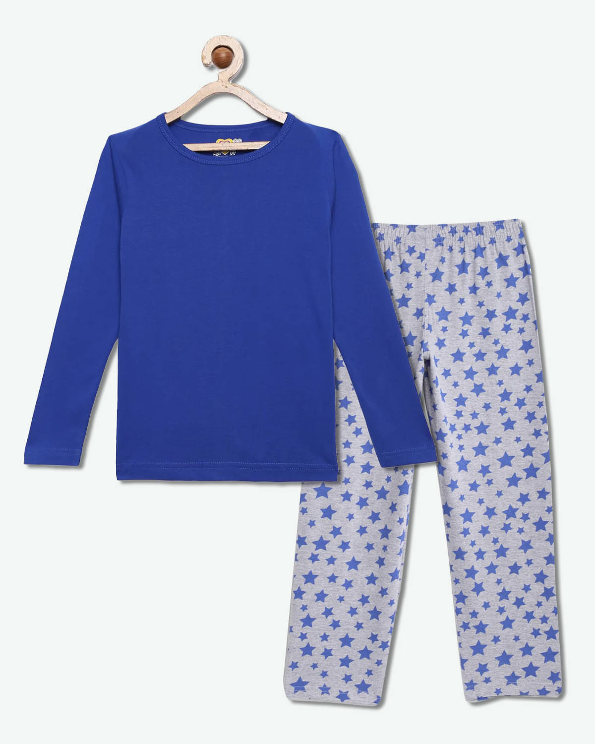     			Sini Mini Pack of 1 Girls Cotton Top With Pajama ( Blue )