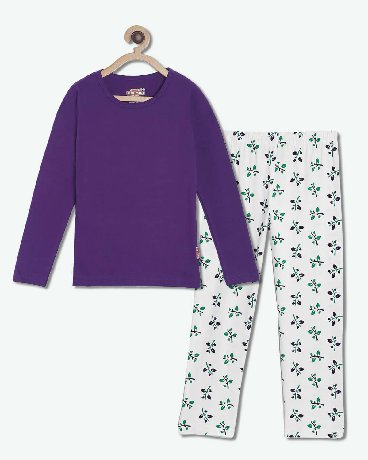     			Sini Mini Pack of 1 Girls Cotton Top With Pajama ( Navy )