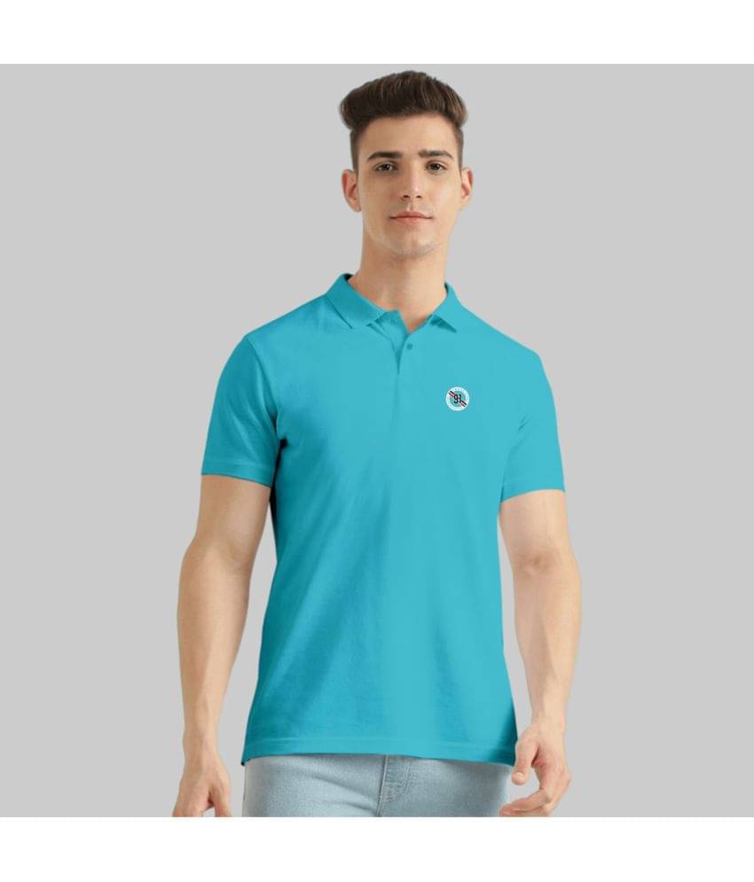     			TAB91 Pack of 1 Cotton Blend Slim Fit Solid Half Sleeves Men's Polo T Shirt ( Melange Blue )