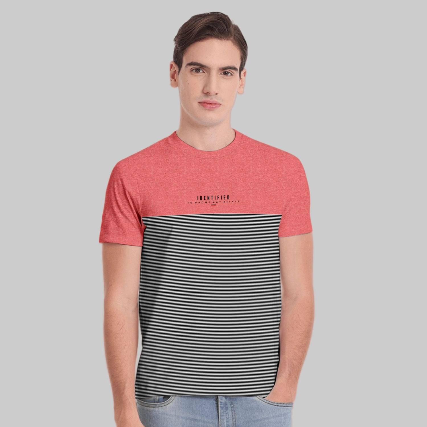     			TAB91 Pack of 1 Cotton Blend Regular Fit Men's T-Shirt ( Melange Red )