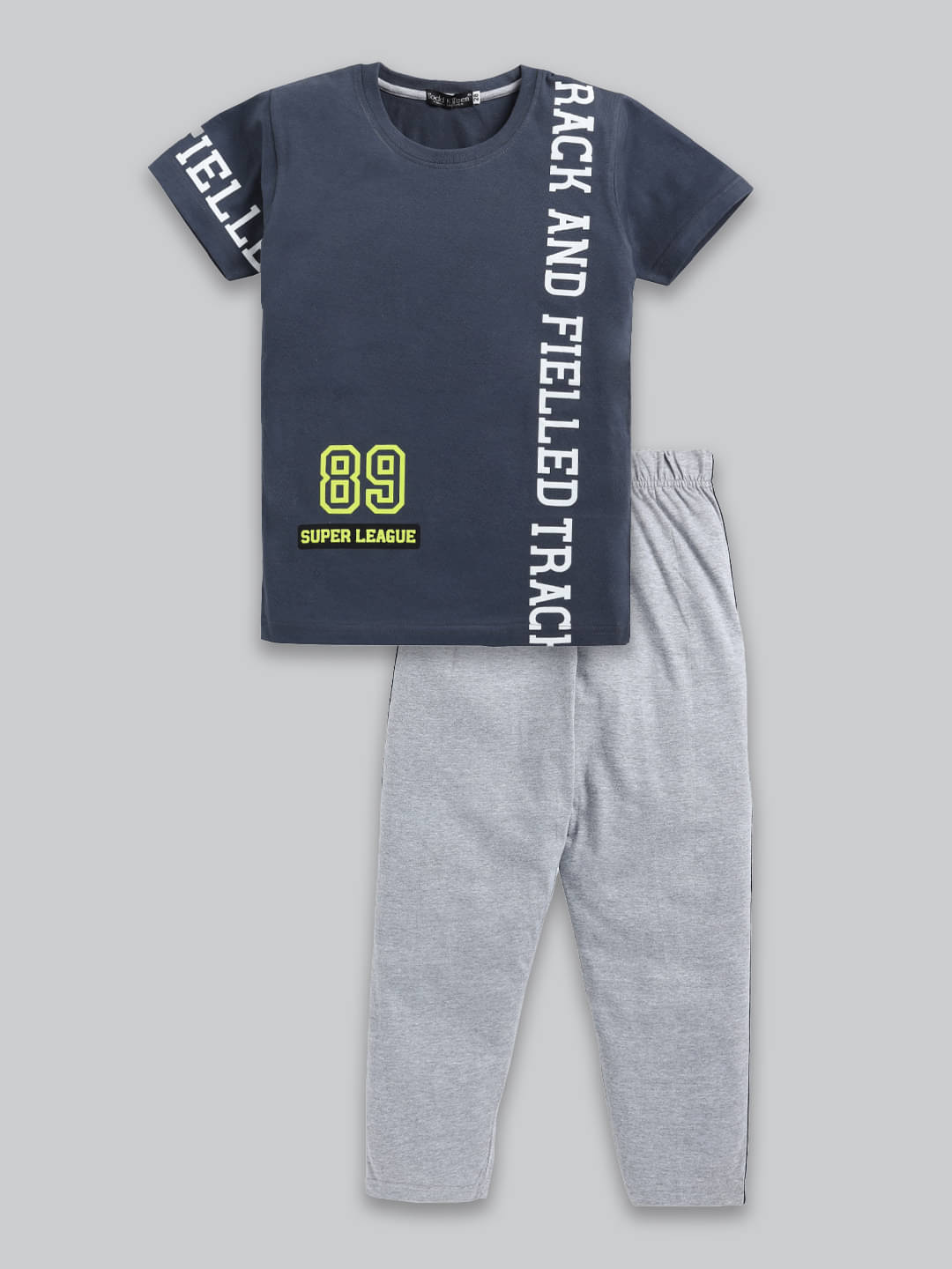 Todd N Teen Pack of 1 Boys Cotton T-Shirt & Trackpants Set ( Light Grey ) Todd N Teen Pack of 1 Boys Cotton T-Shirt & Trackpants Set ( Light Grey )