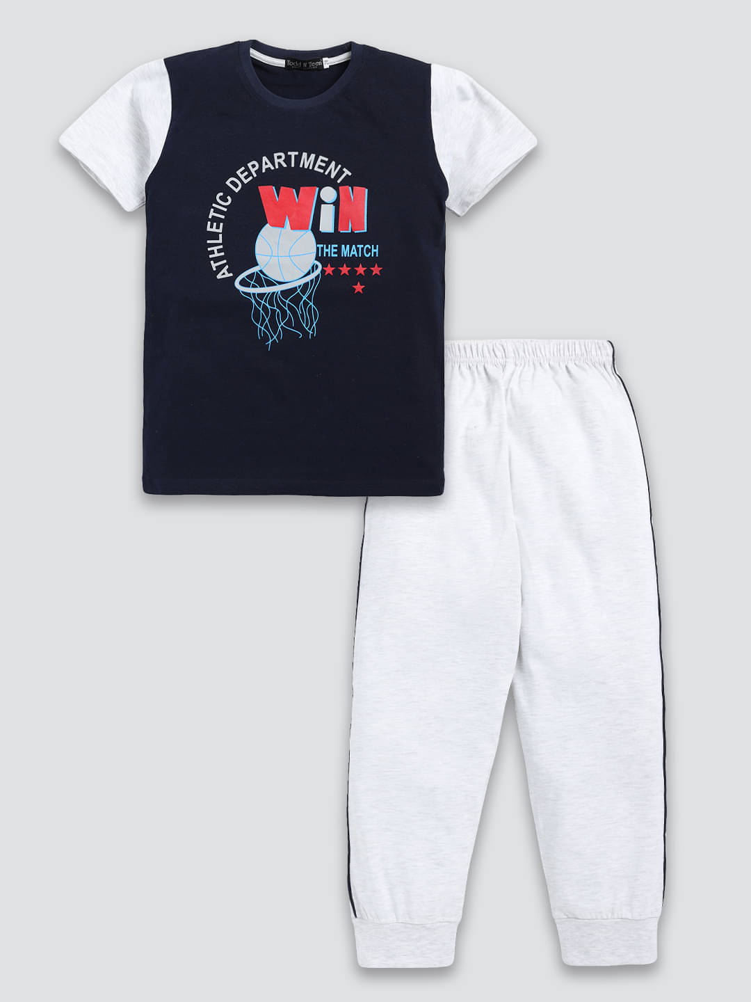 Todd N Teen Pack of 1 Boys Cotton T-Shirt & Trackpants Set ( Navy Blue ) Todd N Teen Pack of 1 Boys Cotton T-Shirt & Trackpants Set ( Navy Blue )