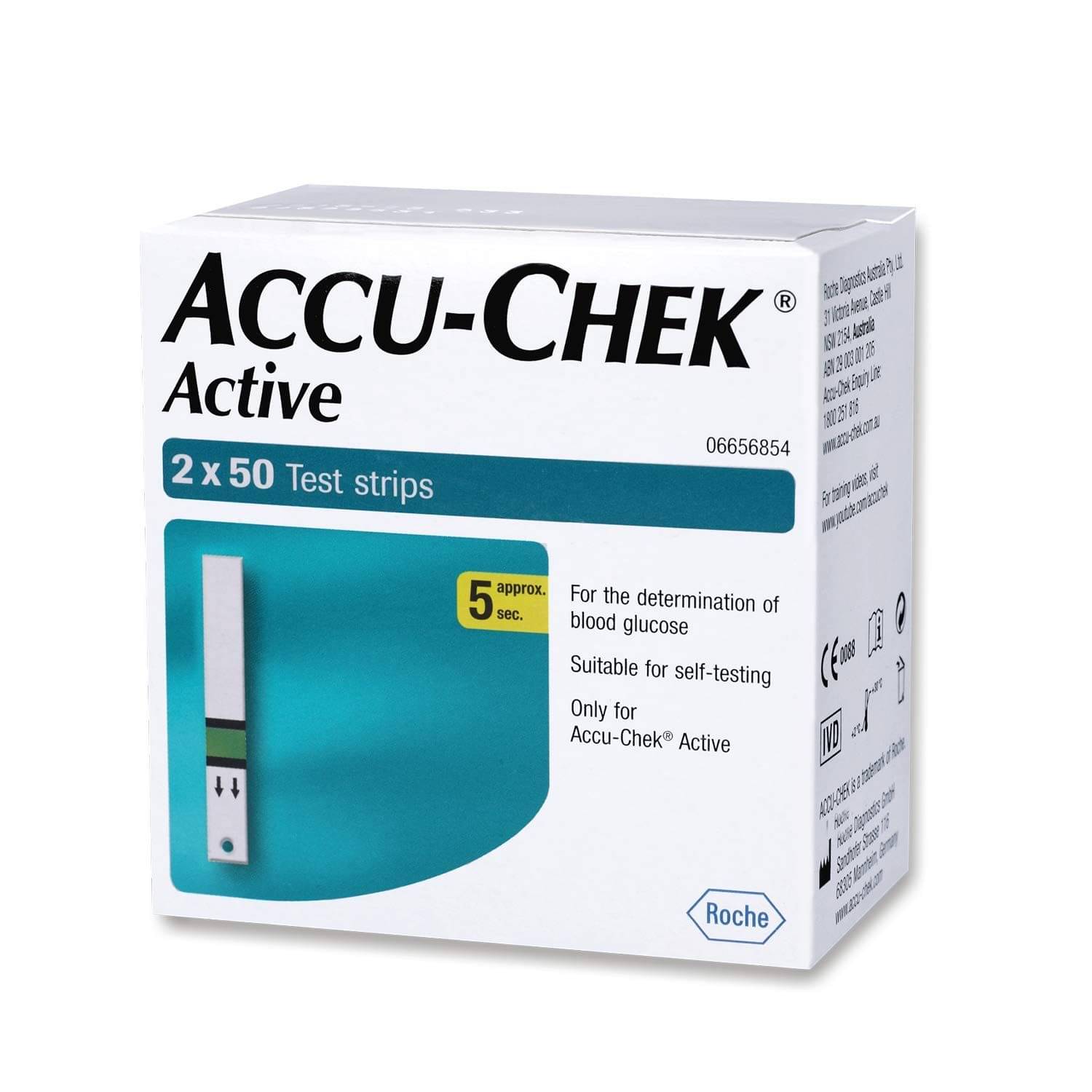     			Accuchek Active 100 Sugar Test Strips, (50X2) (Multicolor)