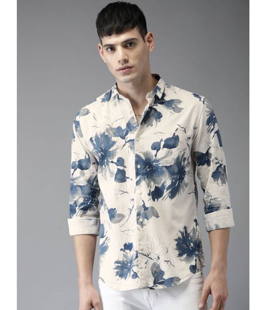 Bene Kleed - Off White Cotton Blend Slim Fit Men's Casual Shirt ( Pack of 1 ) Bene Kleed - Off White Cotton Blend Slim Fit Men's Casual Shirt ( Pack of 1 )