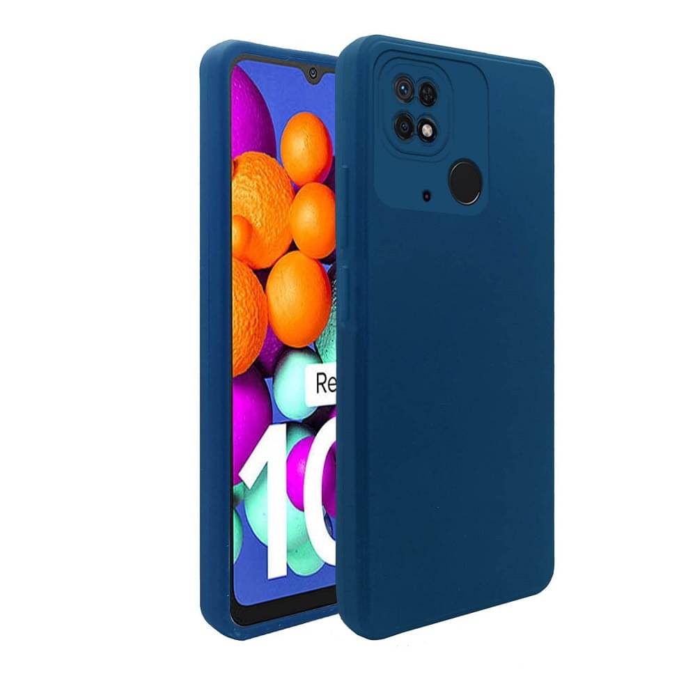     			Case Vault Covers - Blue Silicon Plain Cases Compatible For Xiaomi Redmi 10 ( Pack of 1 )