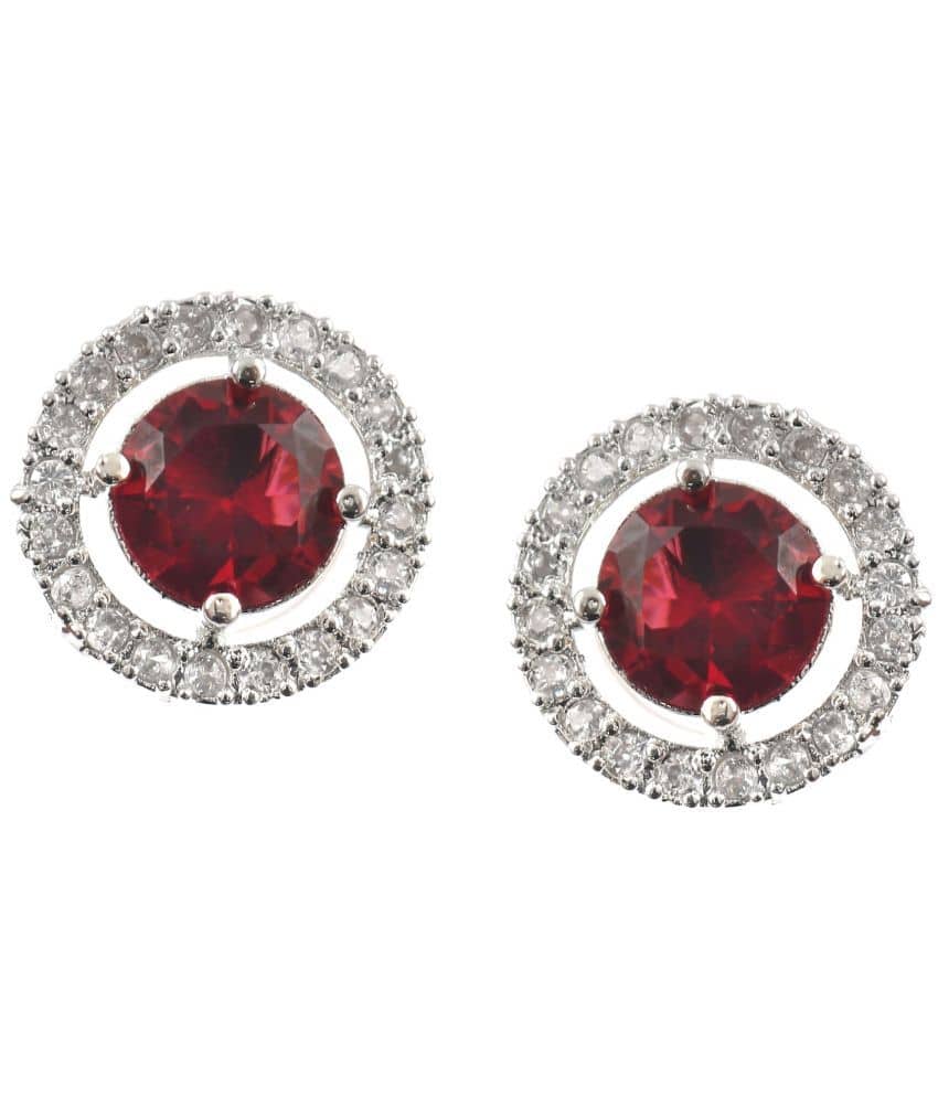 Jewar Mandi - Maroon Cluster Earrings ( Pack of 1 ) - Earrings | Buy online on ZillyBuy