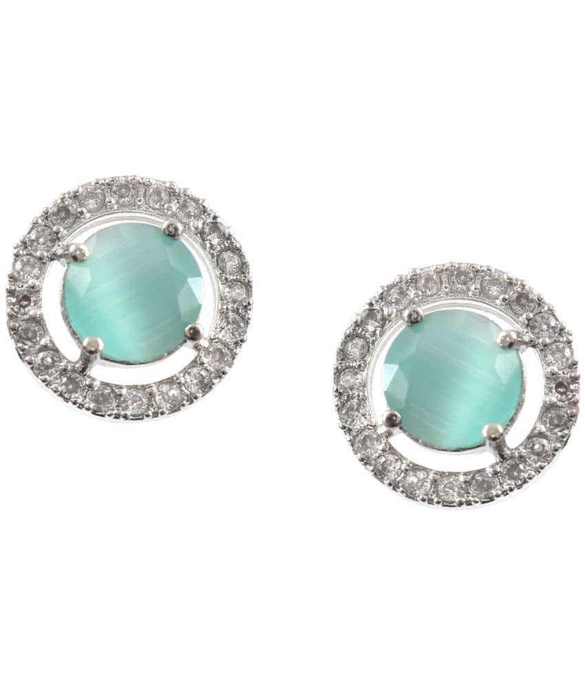 Jewar Mandi - Sky Blue Cluster Earrings ( Pack of 1 ) - Earrings | Buy online on ZillyBuy