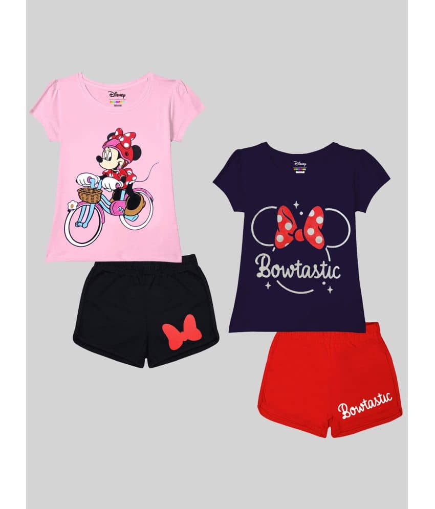 Kuchipoo Pack of 2 Girls Cotton Blend Top With Shorts ( Multicolor2 )