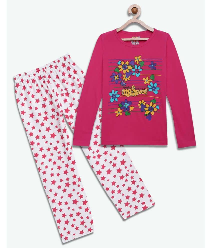 Sini Mini Pack of 1 Girls Cotton Top With Pants ( Light Pink )