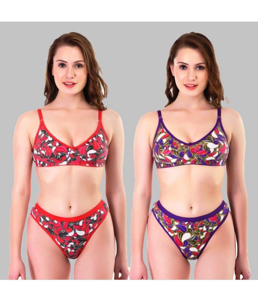 TCG Pack of 2 Cotton Women's Bra & Panty Set ( Purple ) WL101 TCG Pack of 2 Cotton Women's Bra & Panty Set ( Purple ) WL101